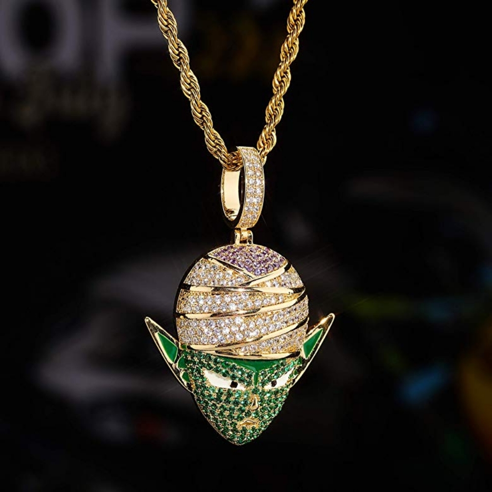 Hip Hop Necklace Dragon Ball Piccolo 14K GoldPlate